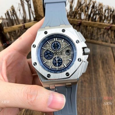 Copy Audemars Piguet Royal Oak Offshore Watches Gray Dial Rubber Strap